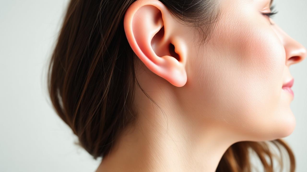 Close-up profile of a healthy human ear