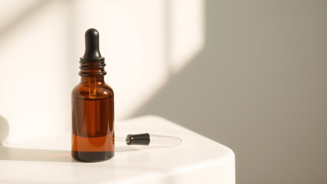 Olive oil ear drops for softening wax Bottle of olive oil ear drops and a dropper on a bathroom shelf