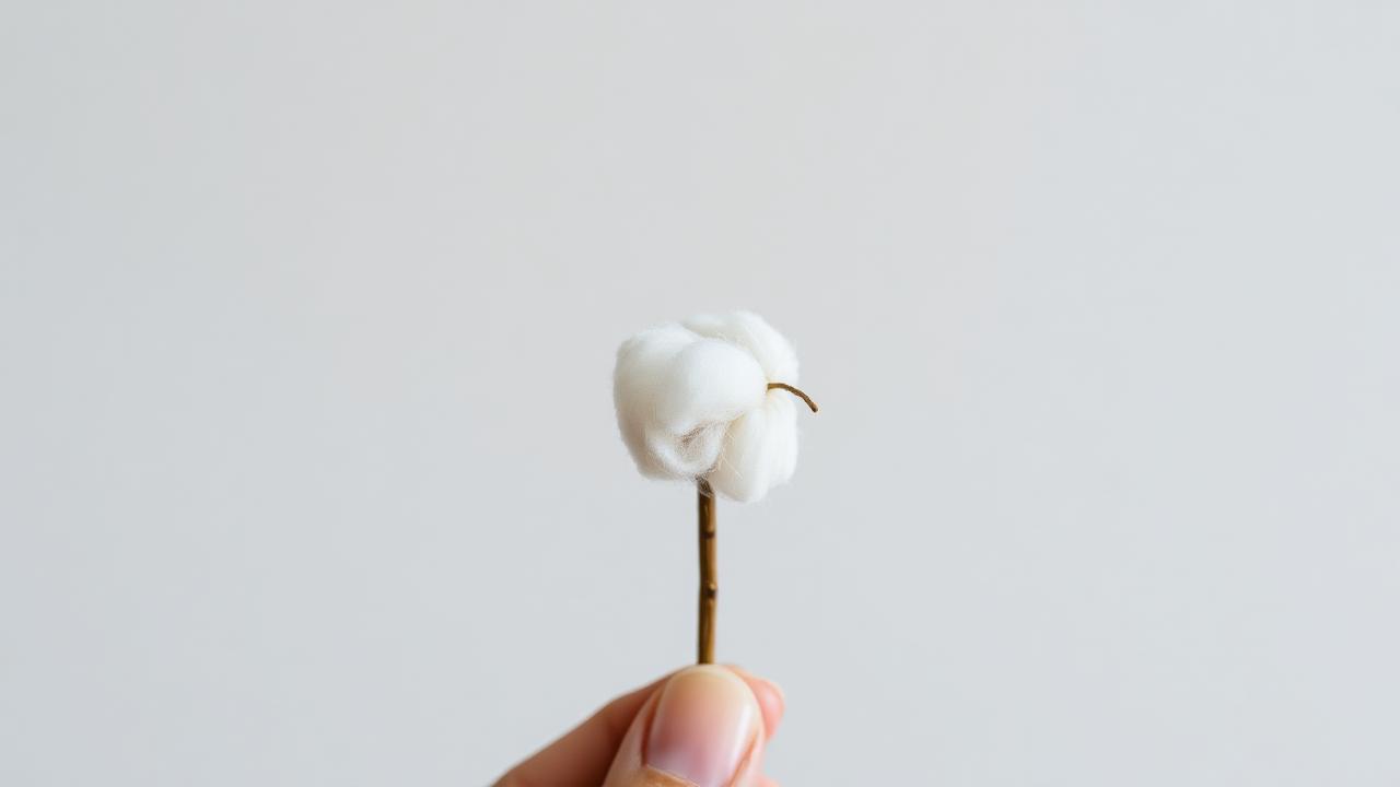 Cotton bud width compared with the ear canal Close-up of a single cotton bud held between two fingers